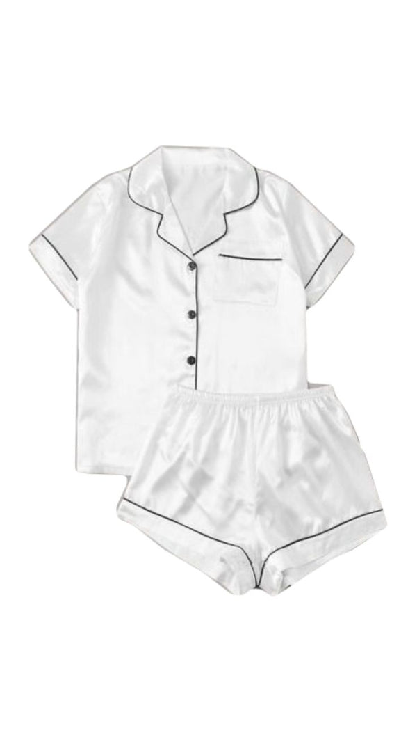 Damen-Satin-Pyjama